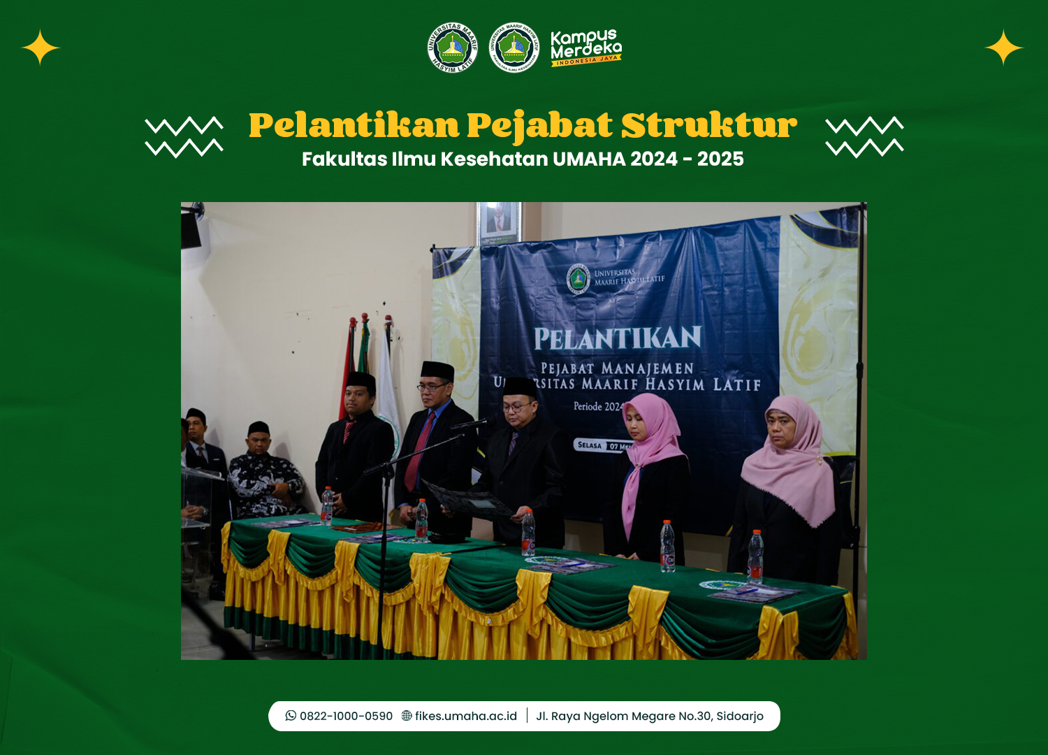 PELANTIKAN PEJABAT STUKTUR FAKULTAS ILMU KESEHATAN 2024-2025